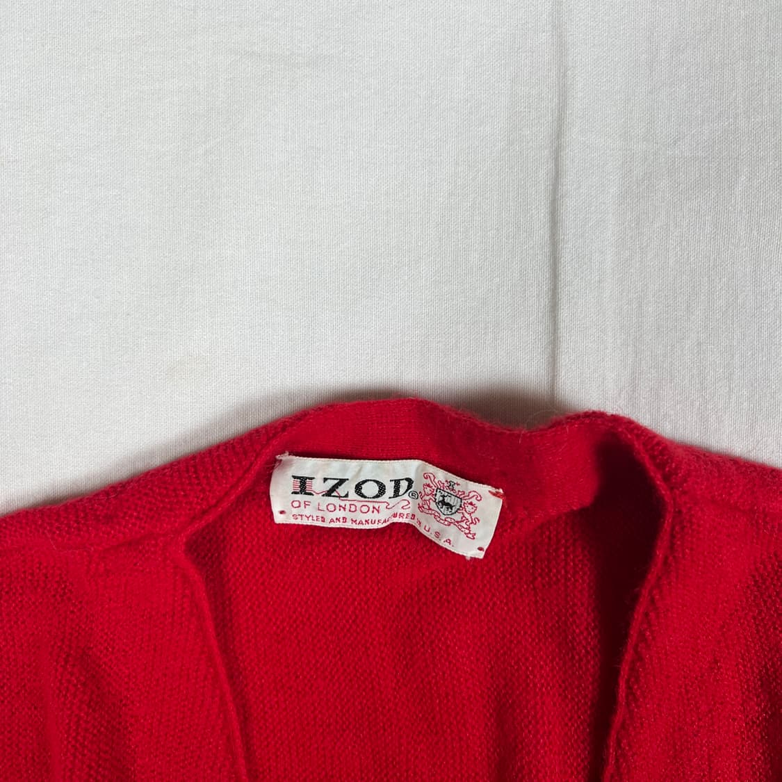 80‘s izod 라코스테 블루 로고 니트 가디건 상품이미지6