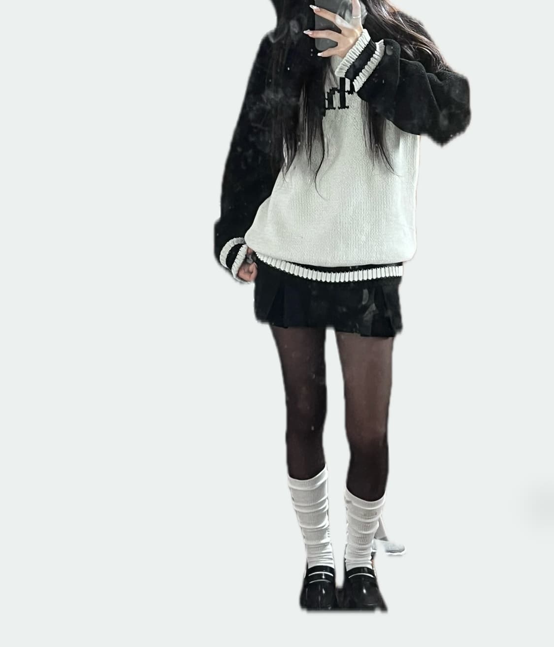 쓰리타임즈 자카드 니트 상품이미지1