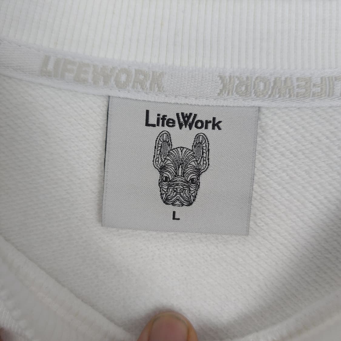 라이프워크(LIFE WORK) 프렌치불독 백프린트 맨투맨 L 상품이미지7