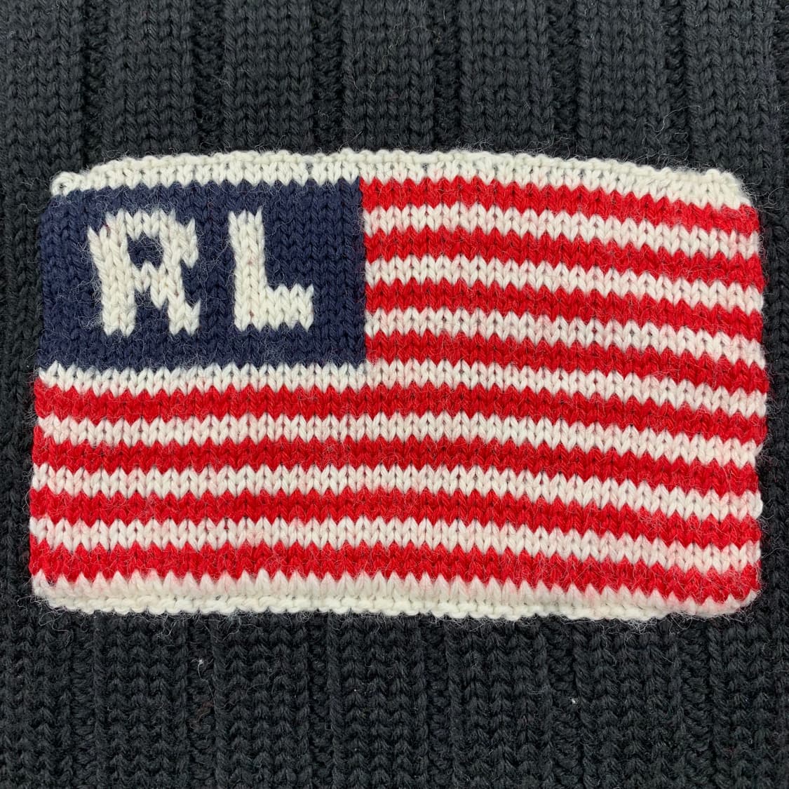 폴로 진스 성조기 로고 골지 니트 머플러 상품이미지3