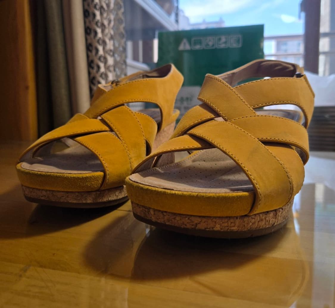 클락스 여성 코르크 웨지 샌들 240cm 상품이미지1