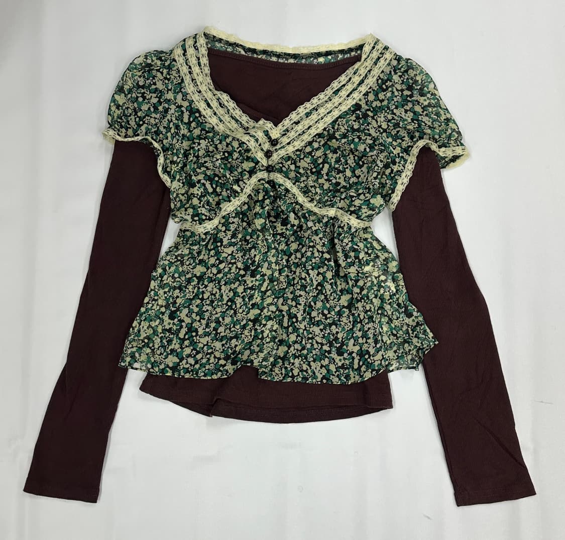 🍃하구미의 포레스트 그런지 코디세트🍃블라우스 히피 에스닉 미디스커트 상품이미지4