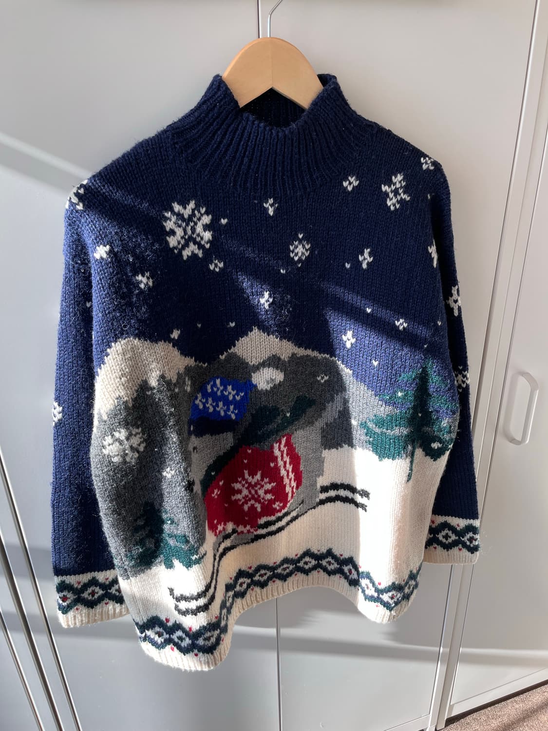 (Rare) 90' 폴로 랄프로렌 눈꽃 썰매 강아지 울니트  상품이미지8