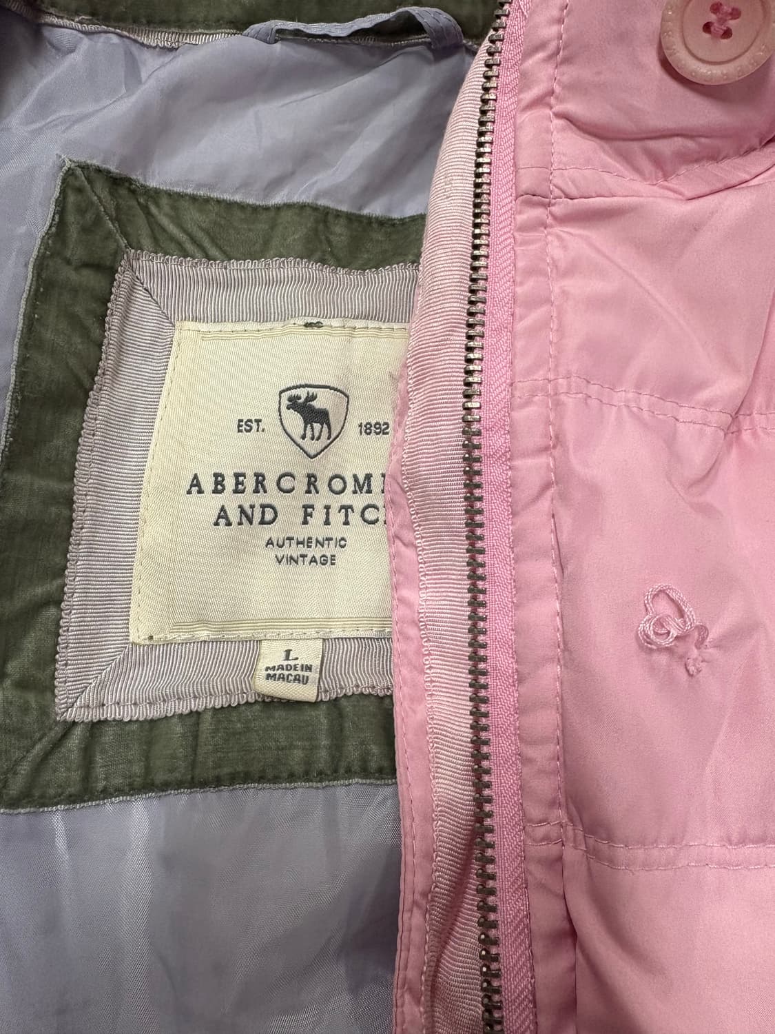 아베크롬비 울프죠 패딩 딸기우유 L 상품이미지2