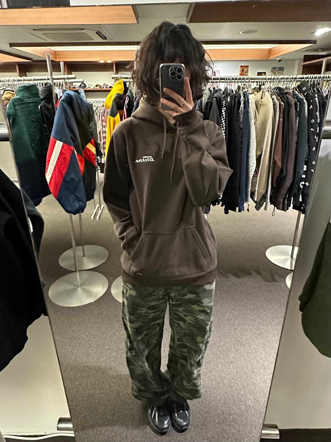 L)디키즈 빈티지 클래식 브라운 플리스 후디 상품이미지1