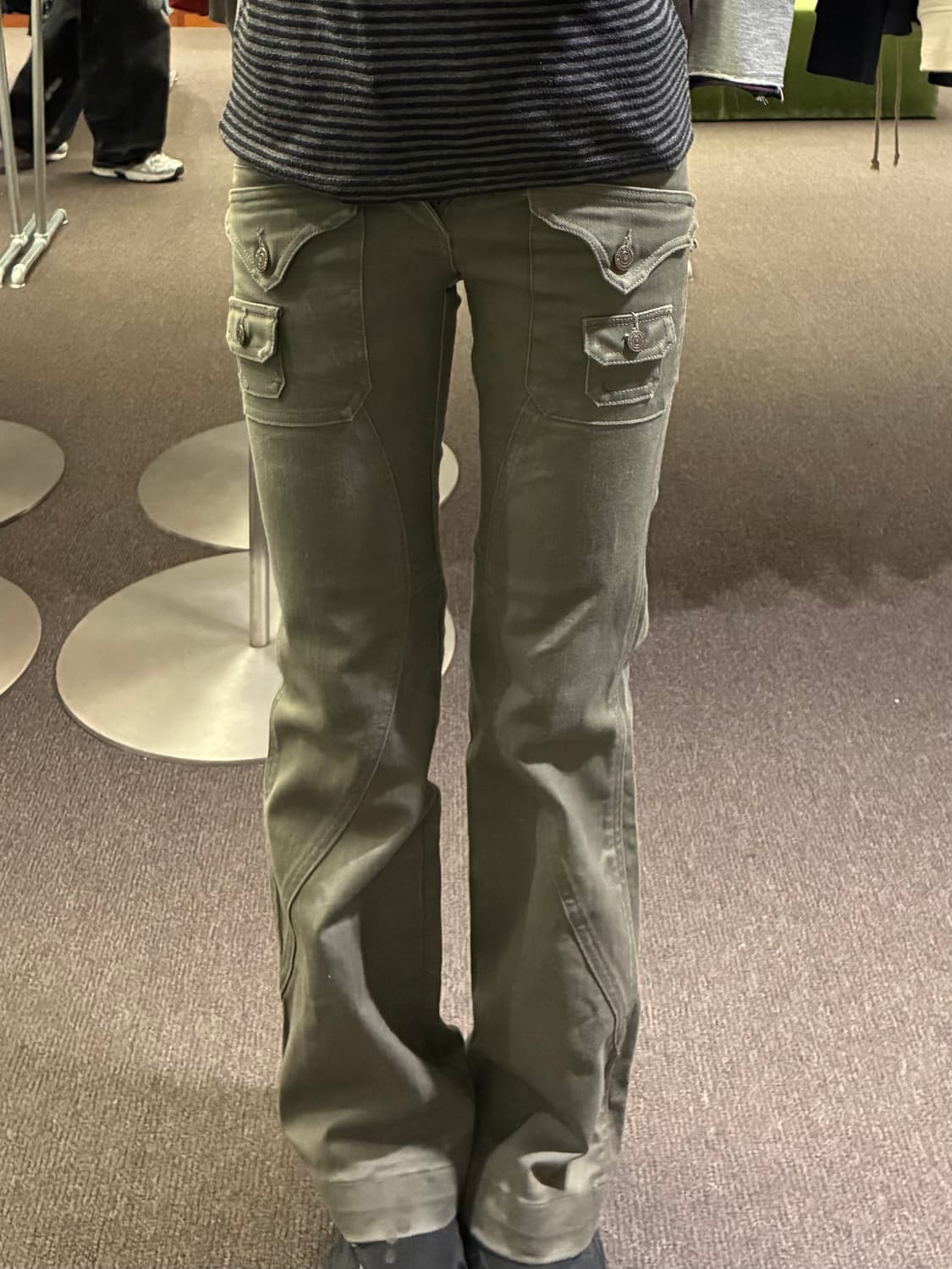 0)Japanese vintage 여성 부츠컷 카고팬츠 상품이미지4