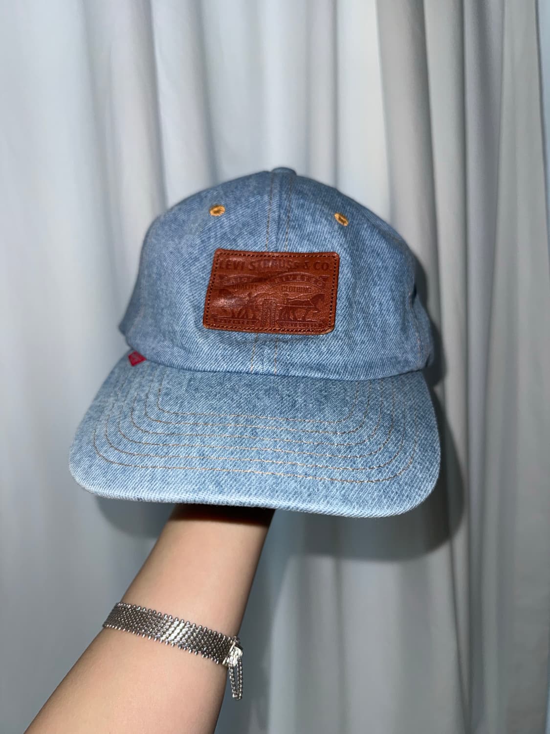 리바이스 가죽 패치 데님 캡 상품이미지2