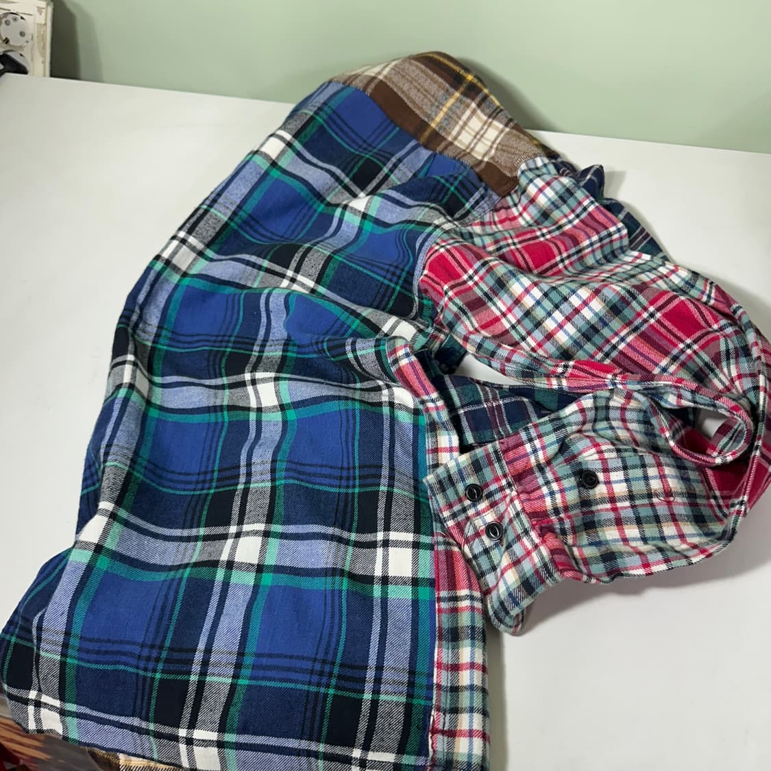 XL 에스피오나지 오버핏 원포켓 멀티체크 플란넬남방 상품이미지5