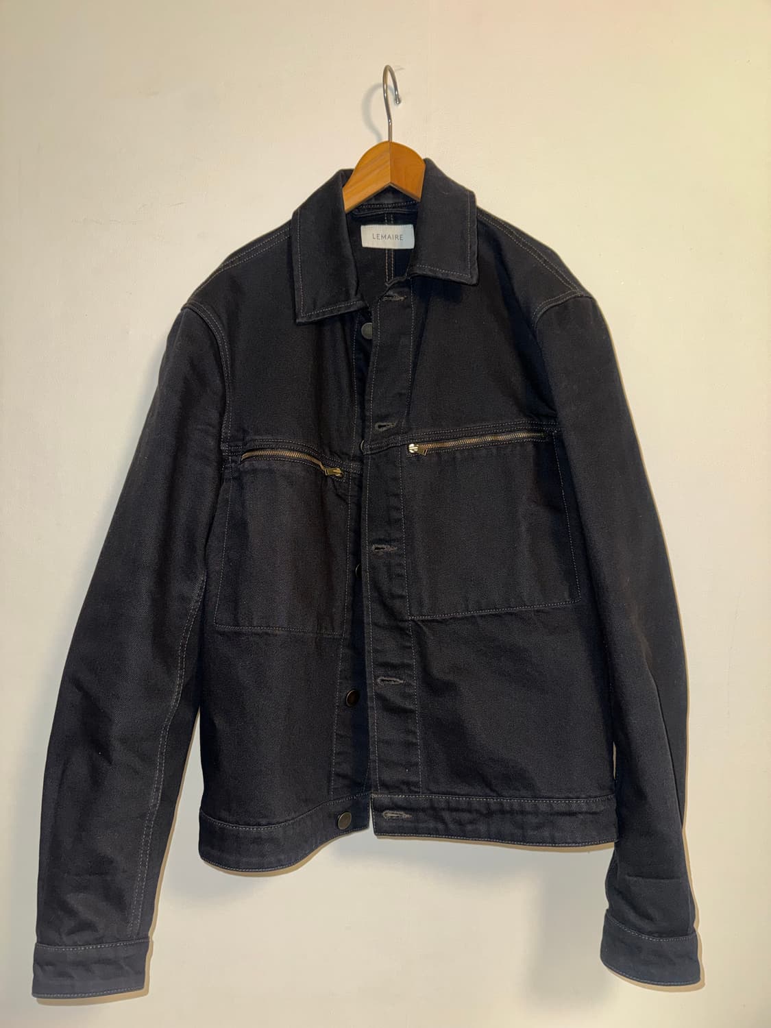 르메르 21ss 블랙 데님 지퍼 트러거 자켓(46사이즈) 상품이미지2