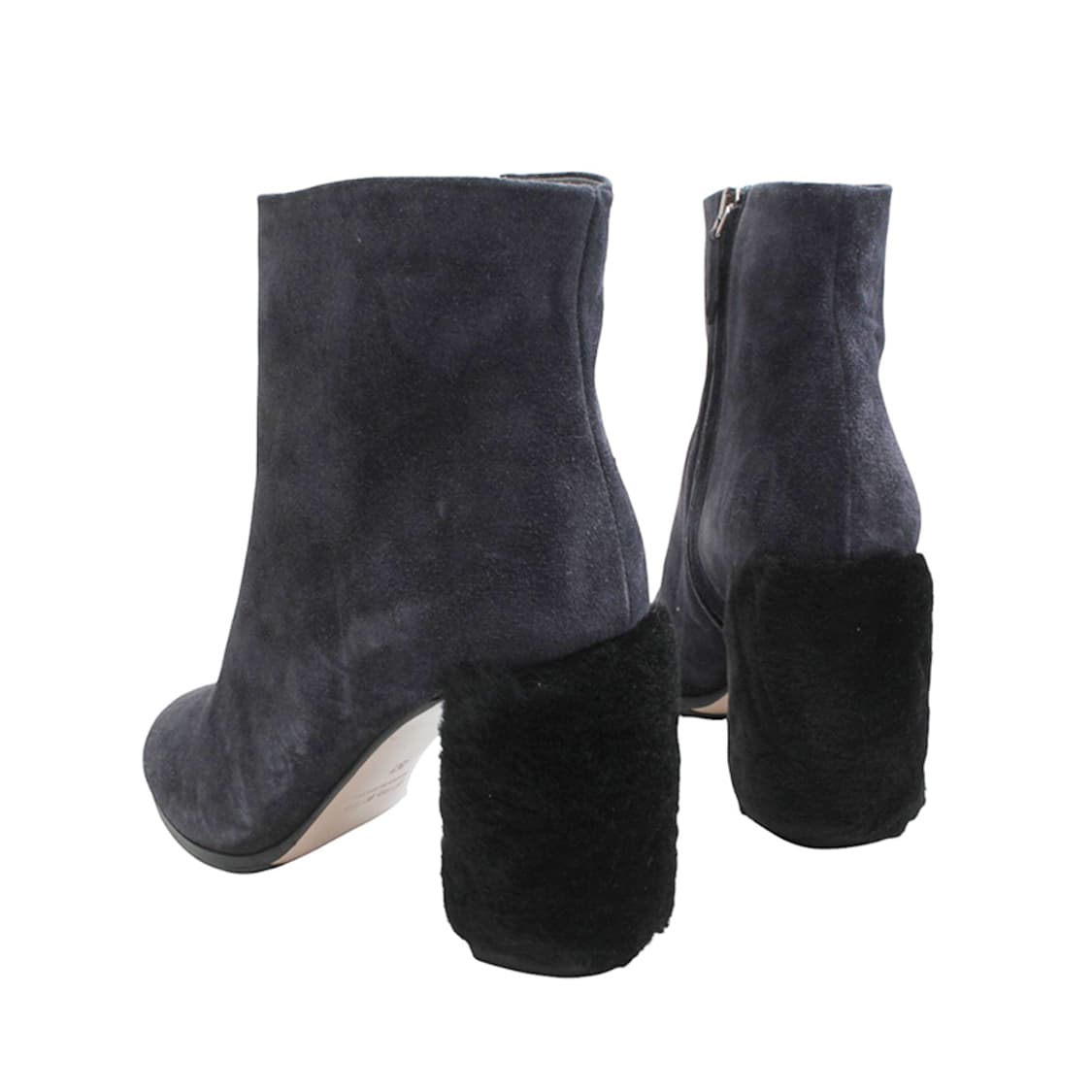 미우미우 차콜그레이 스웨이드 양털트림 앵클부츠 37 상품이미지4