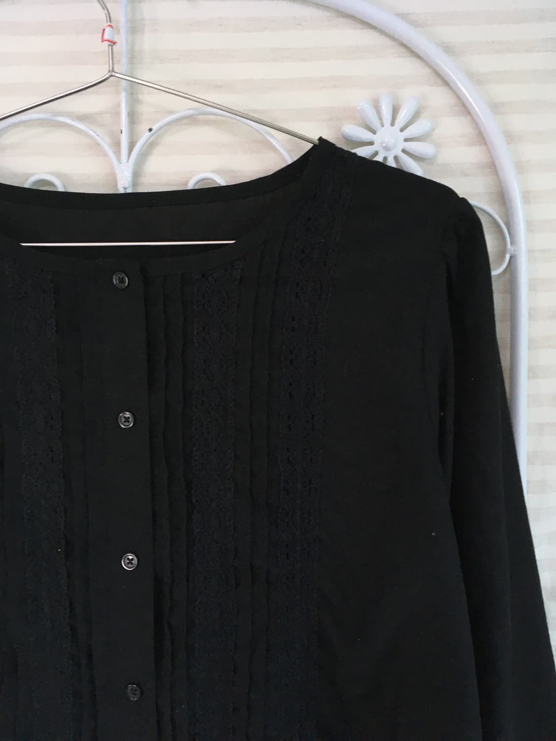 빈티지 블랙 레이스 블라우스 y2k 스트릿 갸루 펑키 일본빈티지697 상품이미지3