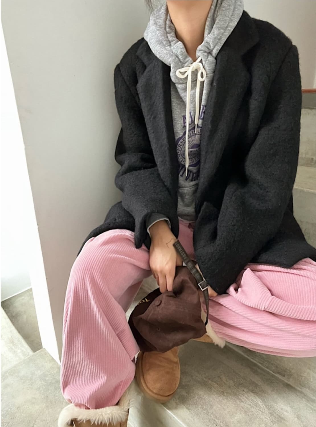 울 부클 하프 코트 상품이미지1