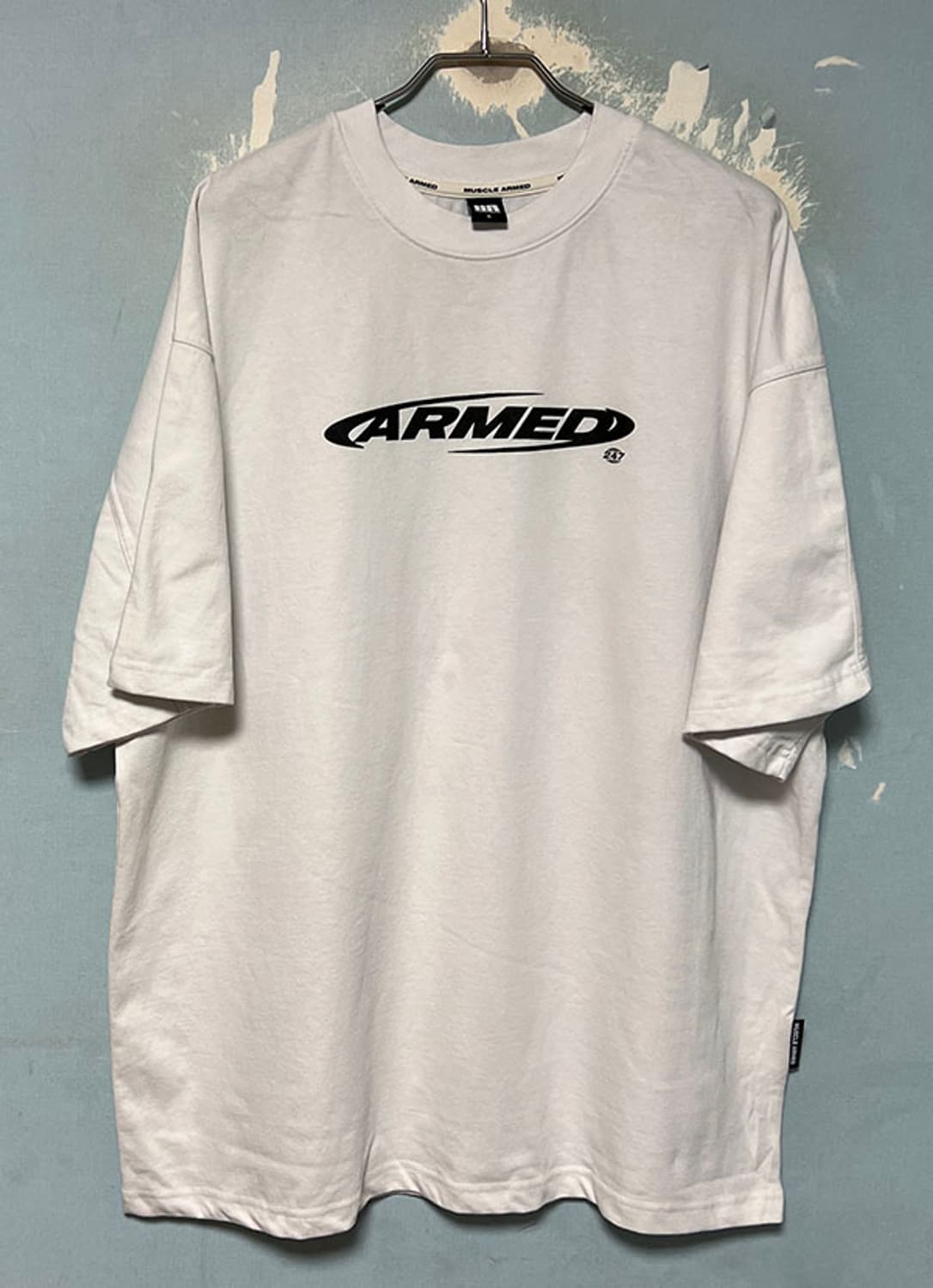 머슬암드 ARMED 오버핏 반팔티셔츠 화이트 오버핏 라운드 XXL 110 상품이미지1