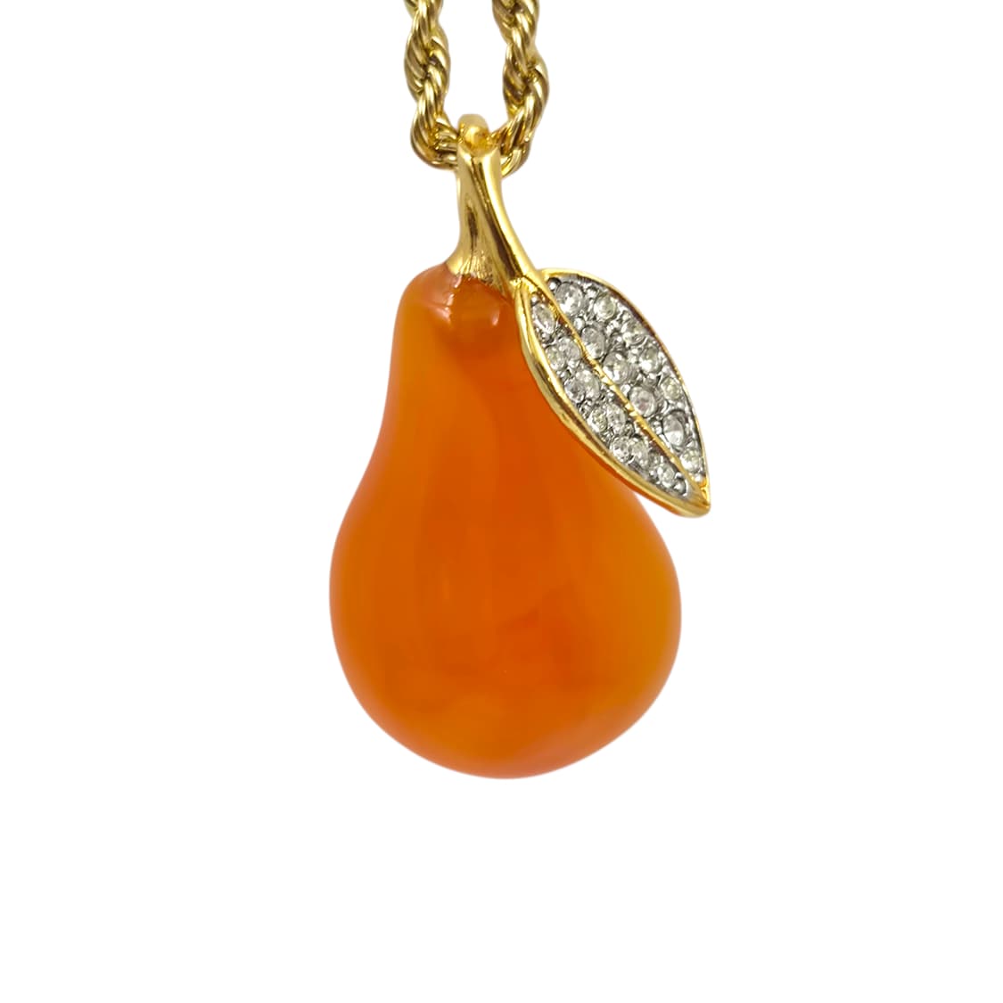 90s 미국 케네스제이 크리스탈 빅 서양배 목걸이 상품이미지1