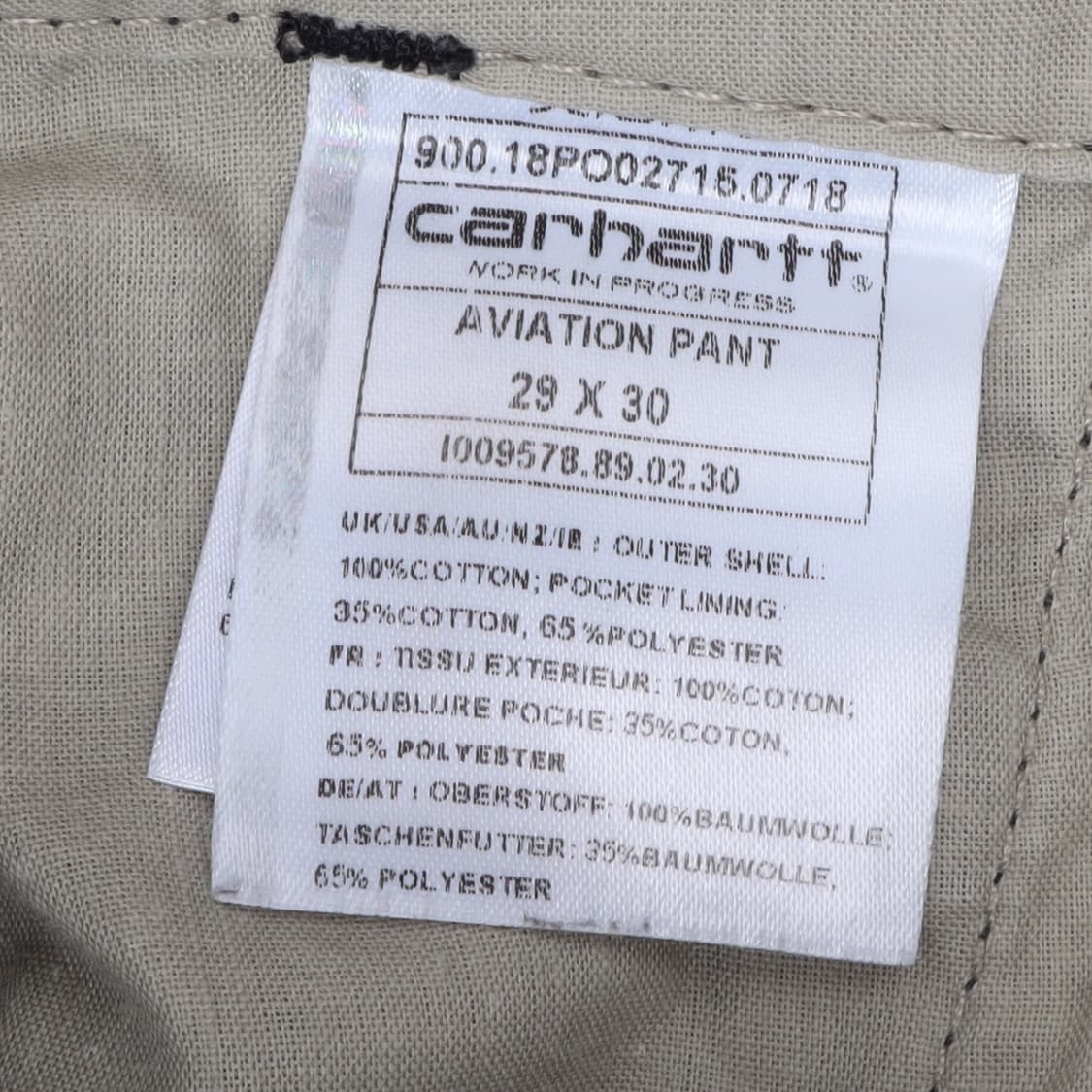 칼하트 윕 블랙 에비에이션 카고팬츠 상품이미지9