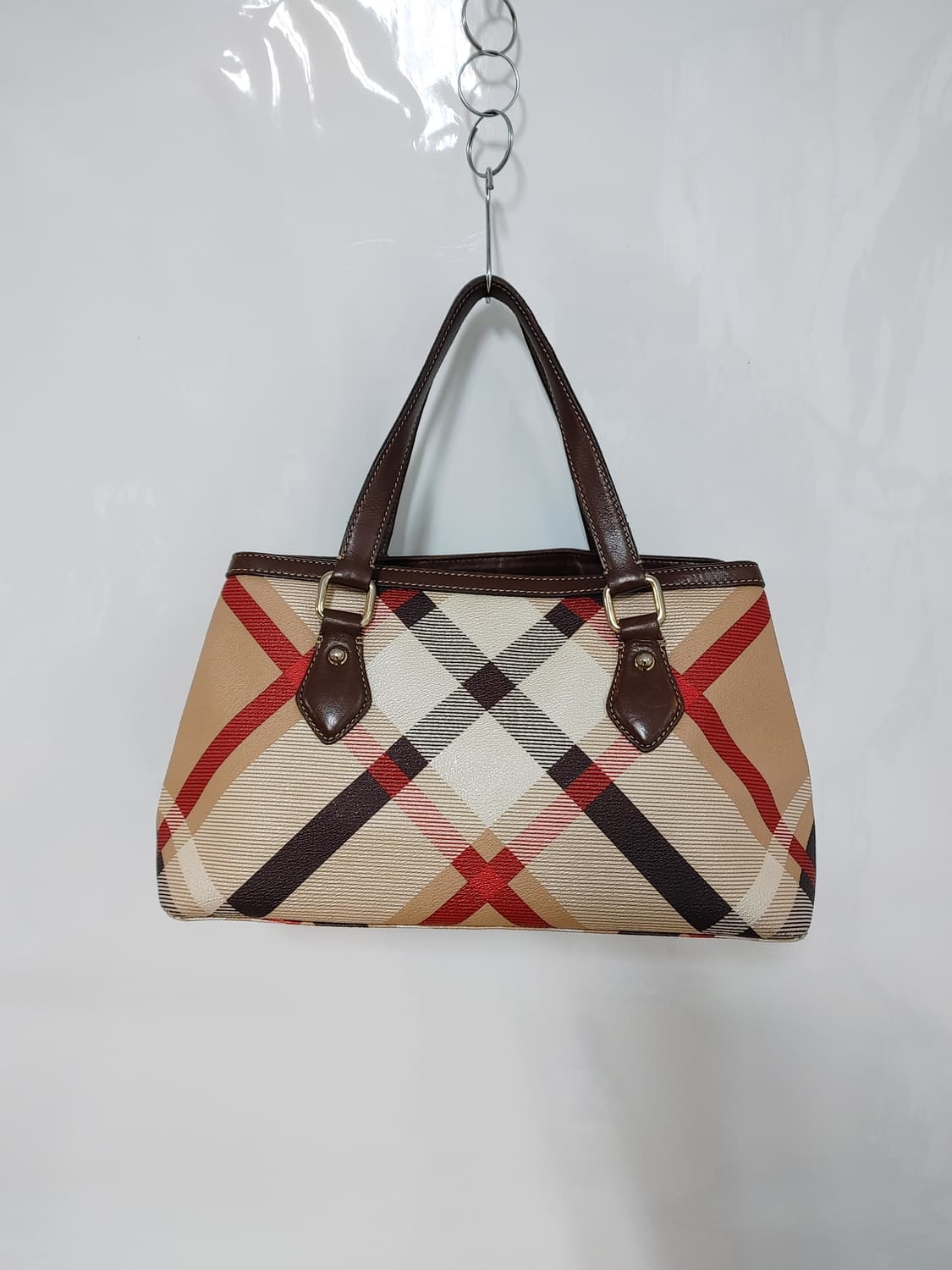 DAKS 닥스 소가죽배색 체크무늬 토트백 상품이미지3