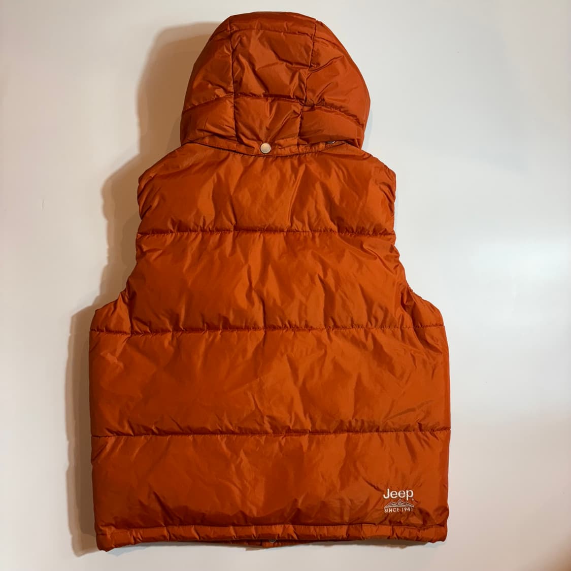 JEEP 지프 레거시 패치 오렌지 후드 패딩 베스트 상품이미지4