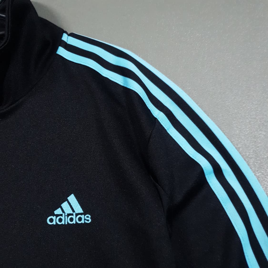 XL) 아디다스 블랙 민트 스카이블루 검하 삼선 트랙탑 져지 자켓 105 상품이미지2