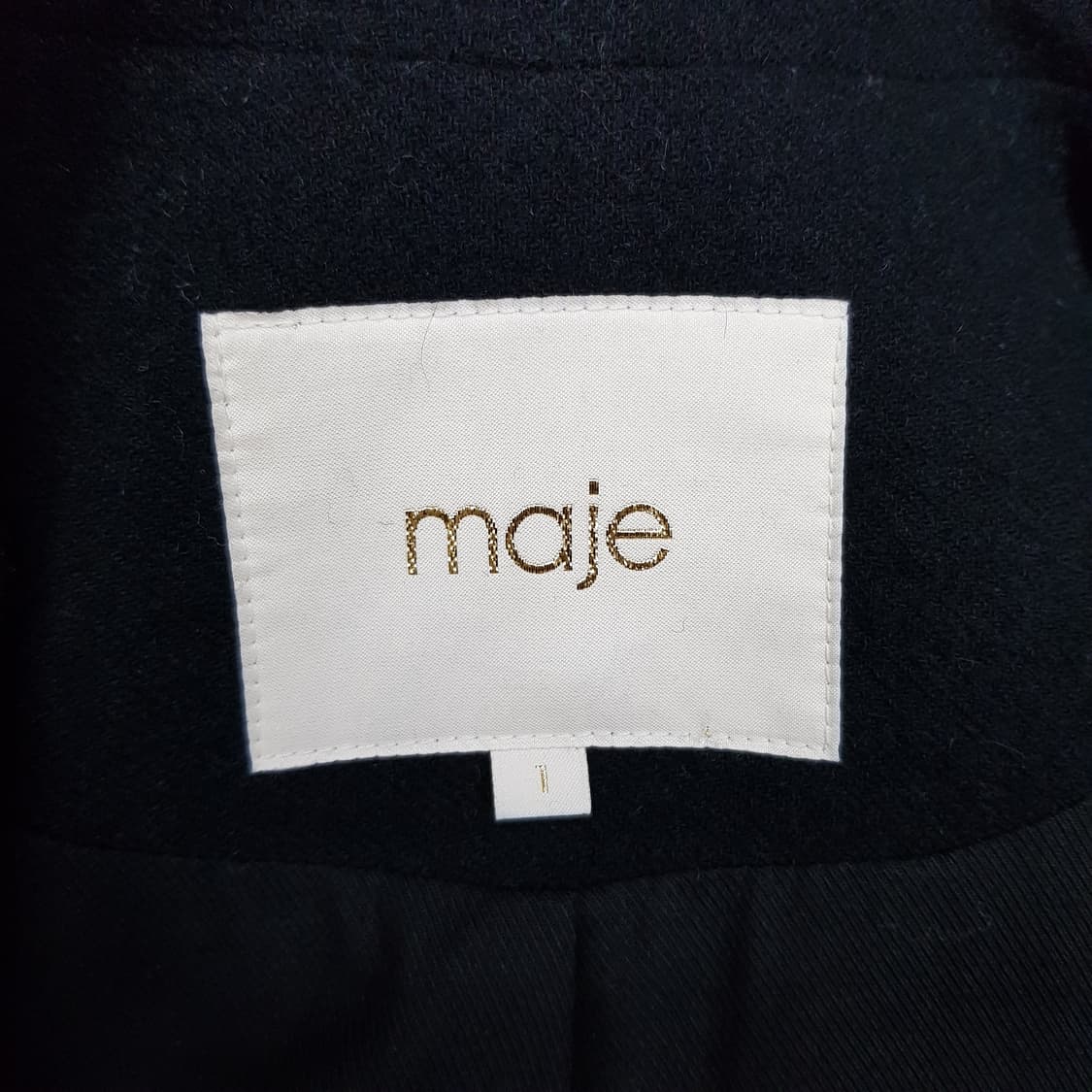 마쥬 maje 울 블렌드 가죽 포켓 블레이저 자켓 1사이즈 상품이미지8