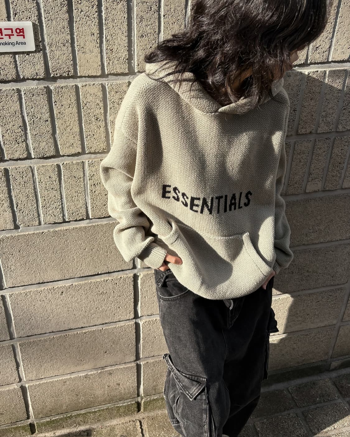 에센셜 니트 풀오버 후디 상품이미지1