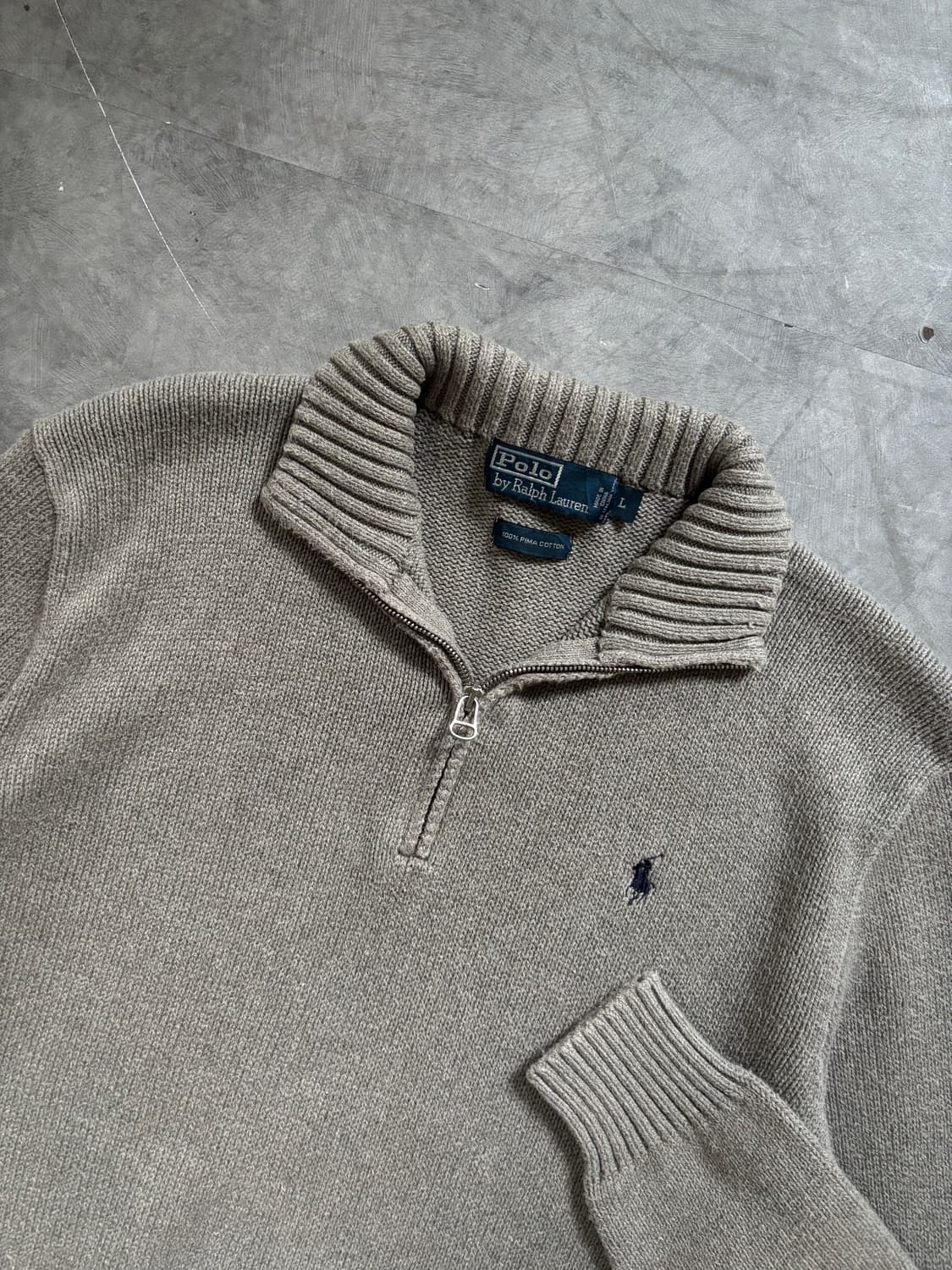 Polo 폴로 랄프로렌 딥그레이 컬러 코튼 하프집업 상품이미지3