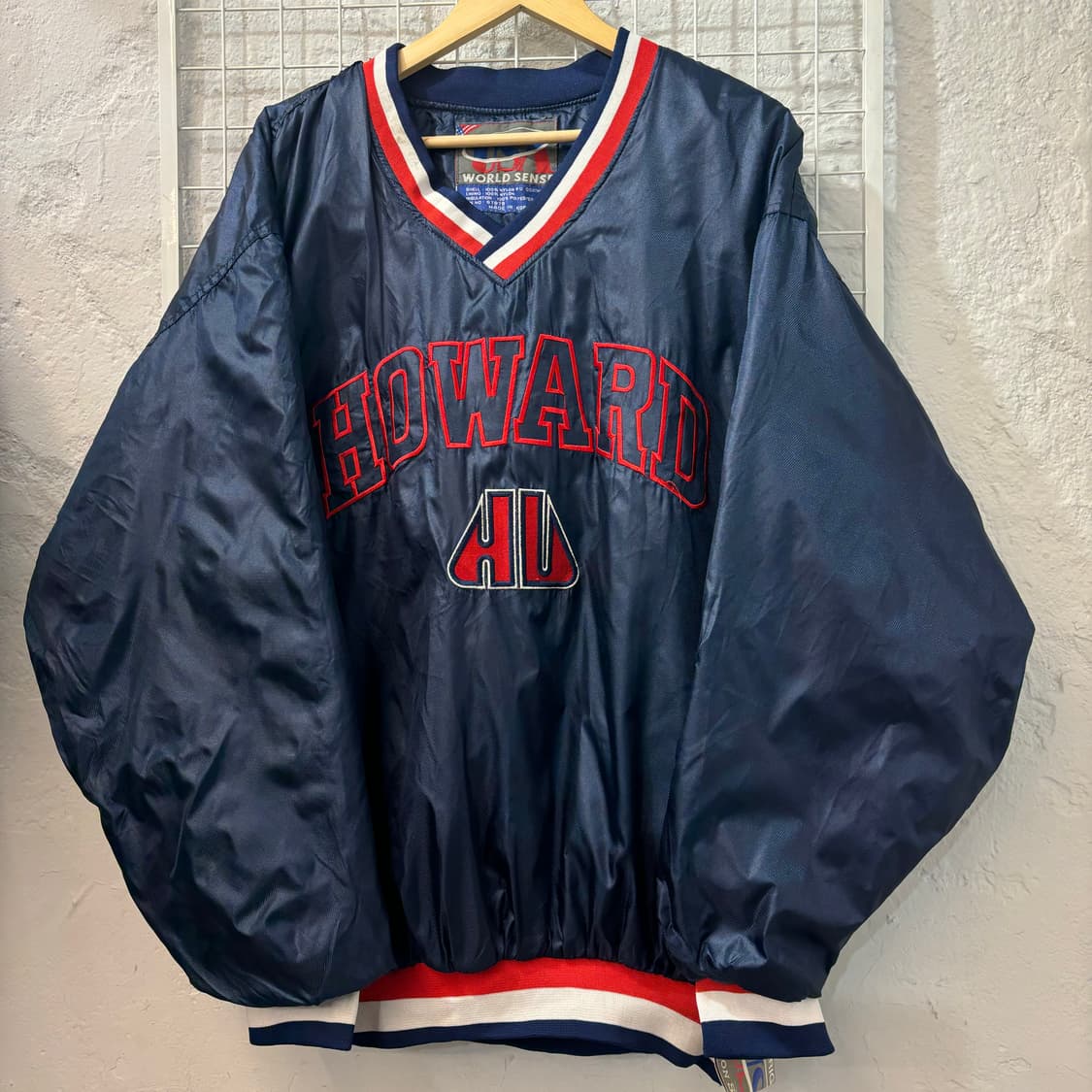 90s USA 월드센스 올드스쿨 빈티지 하워드 네이비 웜업 XL 상품이미지1