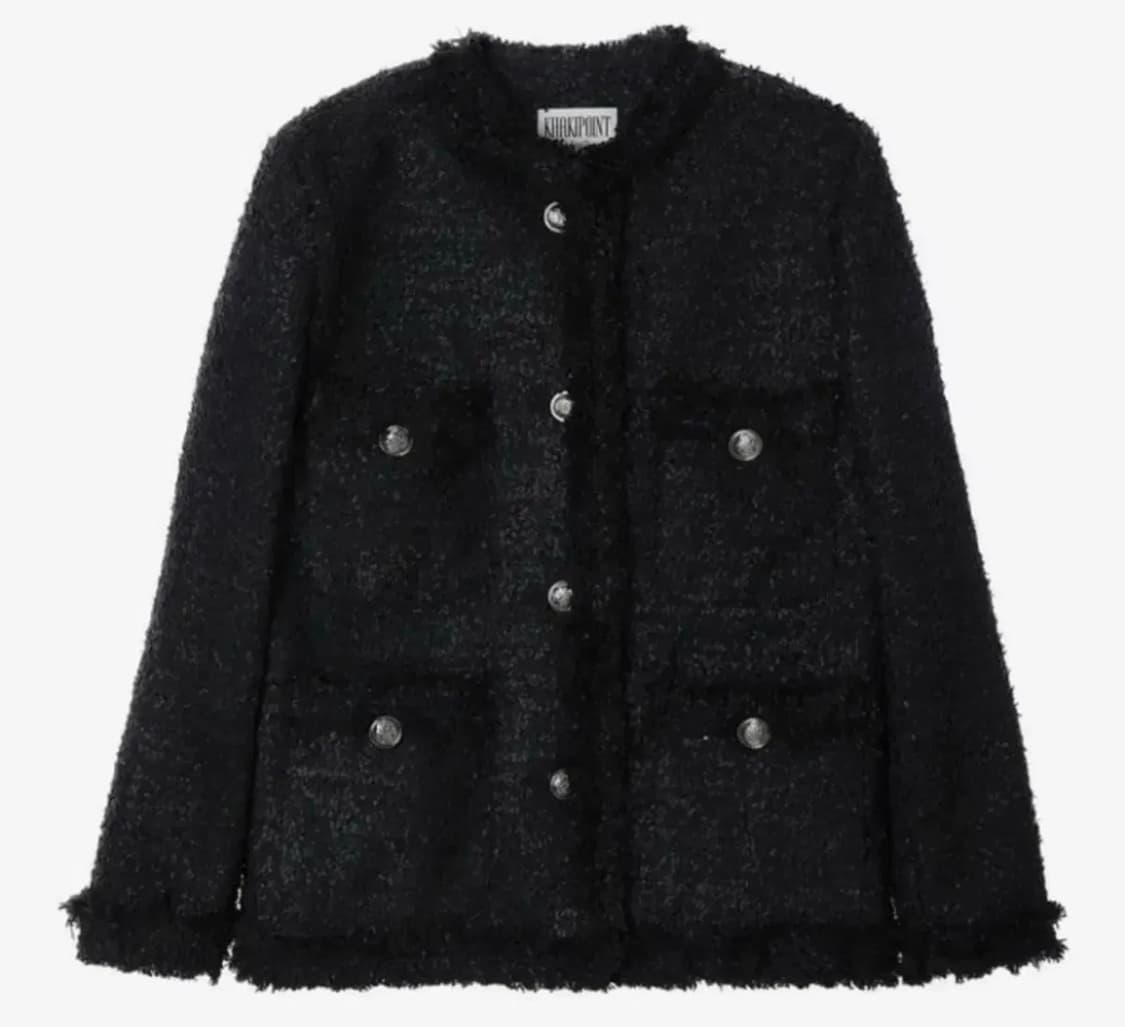 카키포인트 트위드 롱 블랙 새상품 상품이미지1