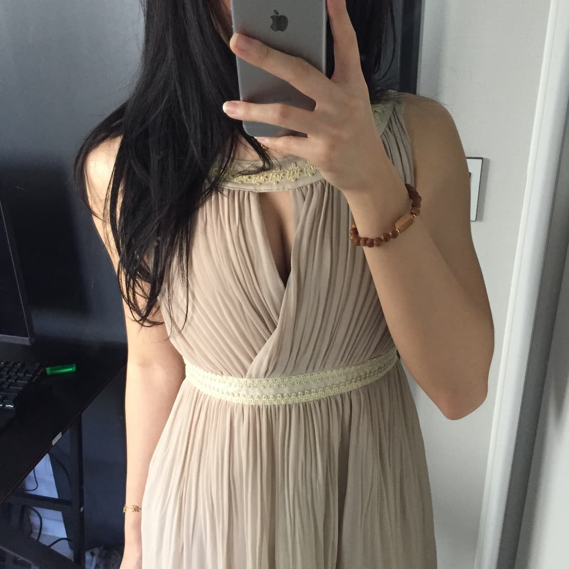 Armoire caprice 로걀 히메갸루 레이스 쉬폰 슬리브리스 원피스 상품이미지3