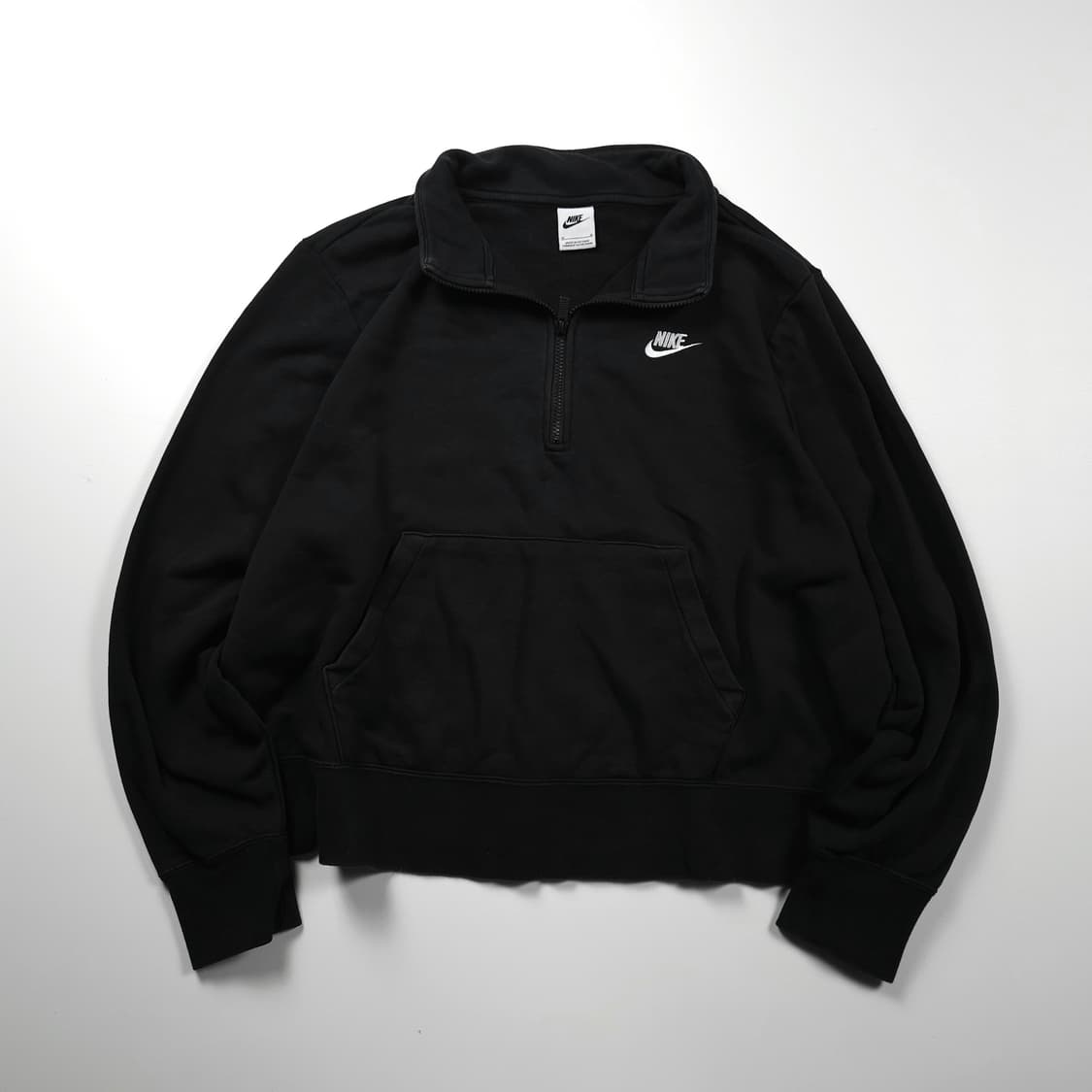 나이키 쿼터 집업 크롭 스웻 셔츠 (M) 상품이미지1