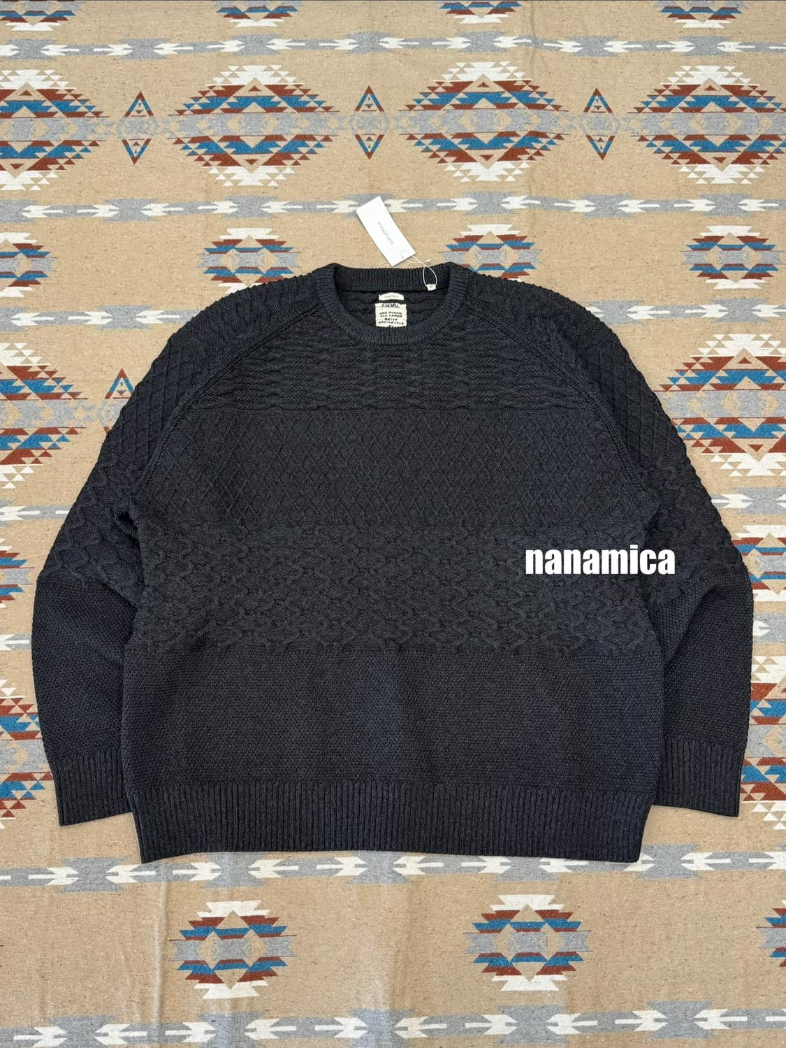 [XL] 나나미카 크루넥 스웨터 블랙 상품이미지1