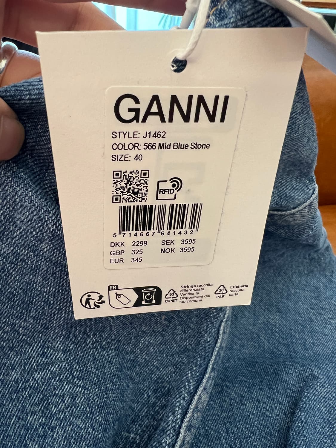 가니 ganni 데님원피스 텍달린 새상품 (40사이즈) 상품이미지7
