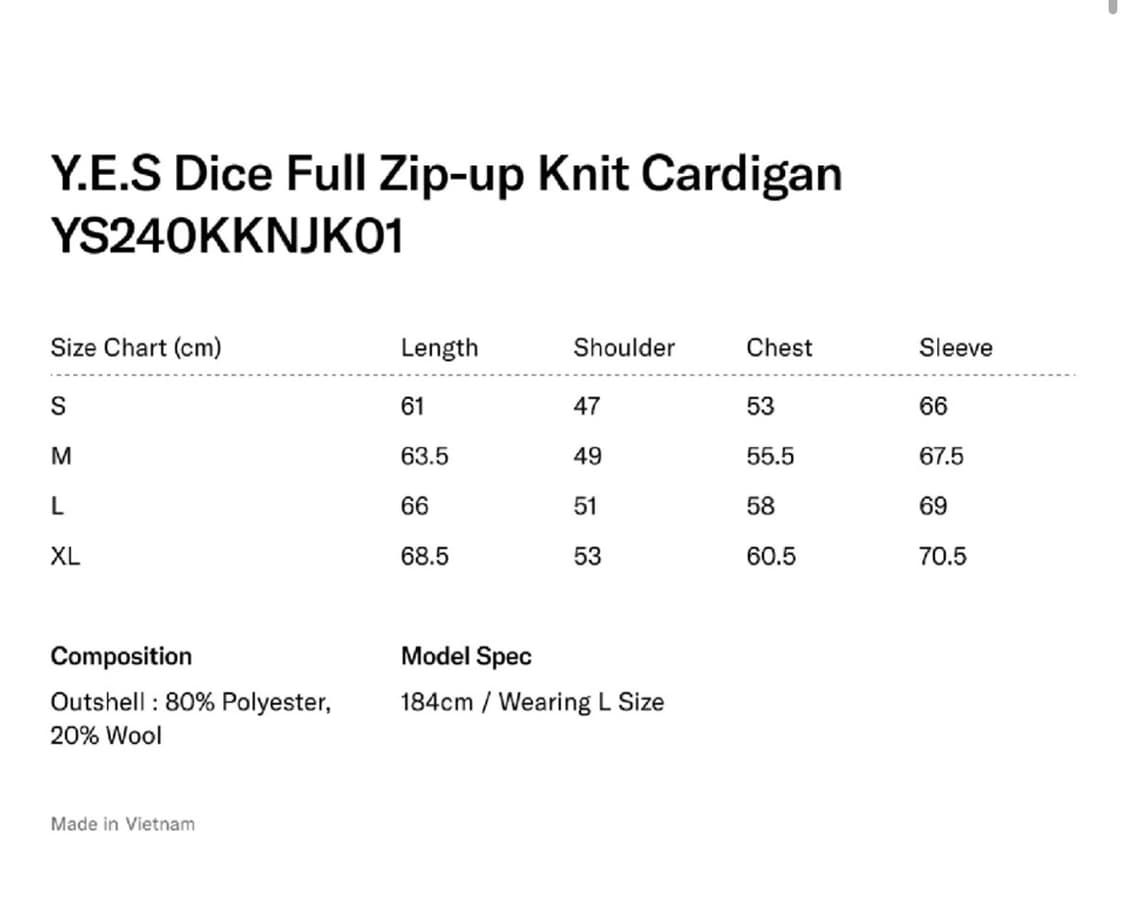 [택포](m) 예스아이씨 다이스 풀집업 가디건 챠콜 상품이미지3