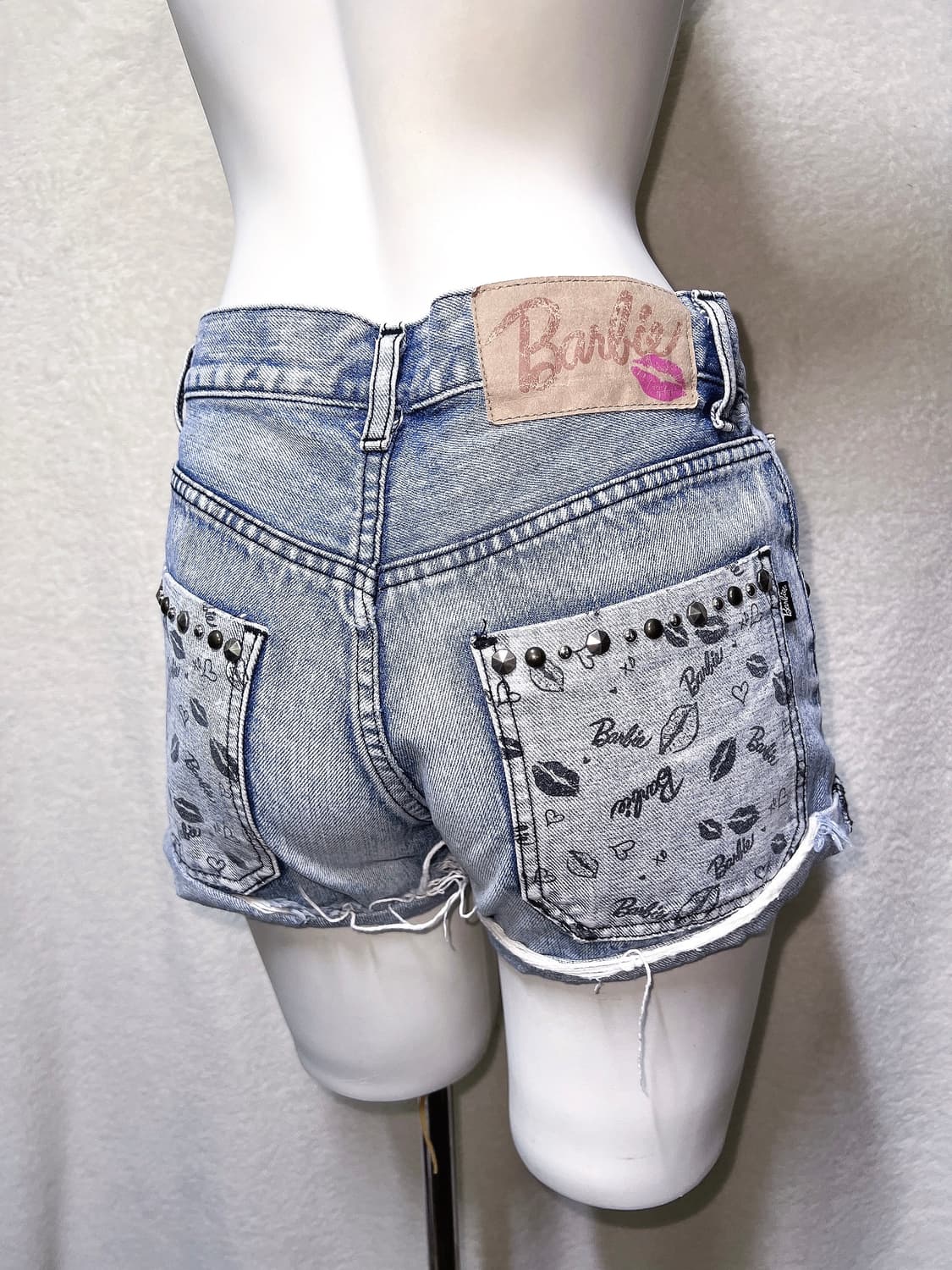 바비 오네갸루 y2k 와투케 00 키치 펑크 스터드찡 데님숏팬츠 청반바지 상품이미지5