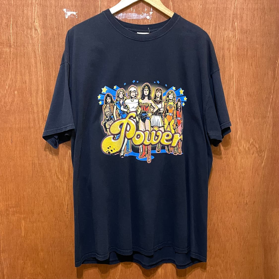 (2XL) 빈티지 원더우먼 프린팅 반팔티 상품이미지1