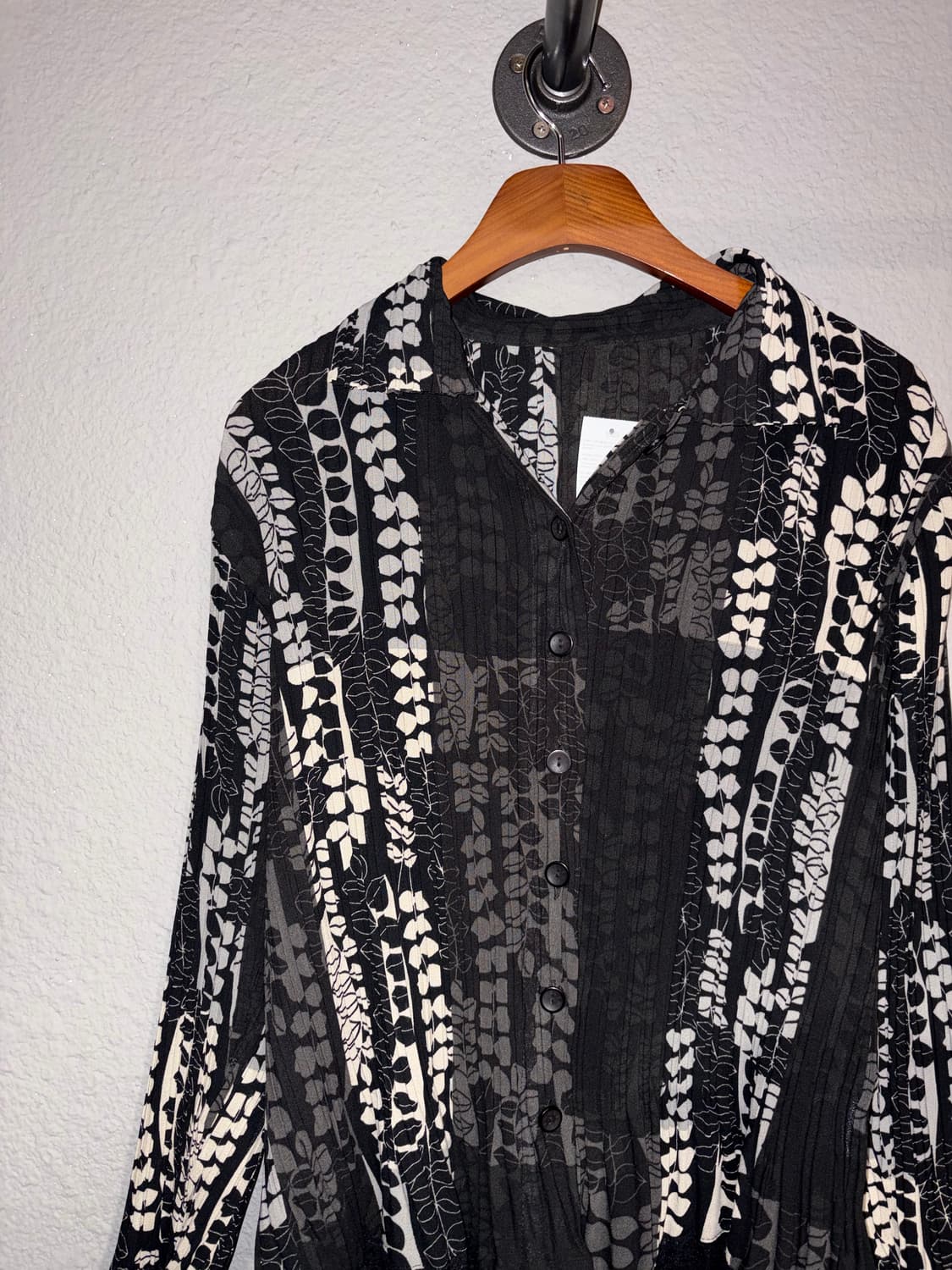 빈티지 나뭇잎 플리츠 셔츠 상품이미지3