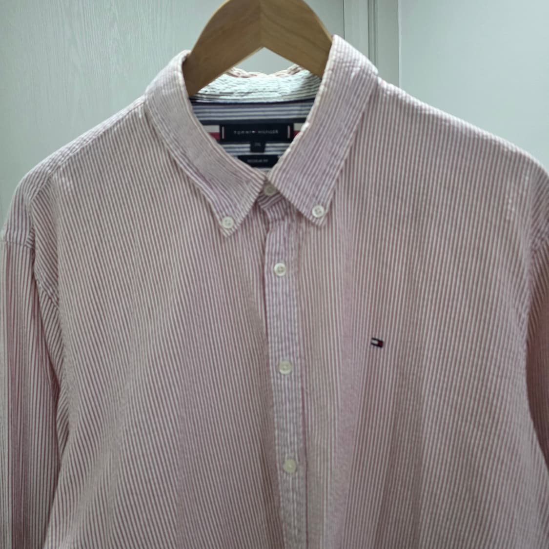 타미힐피거 핑크 스트라이프 셔츠 2XL 상품이미지2