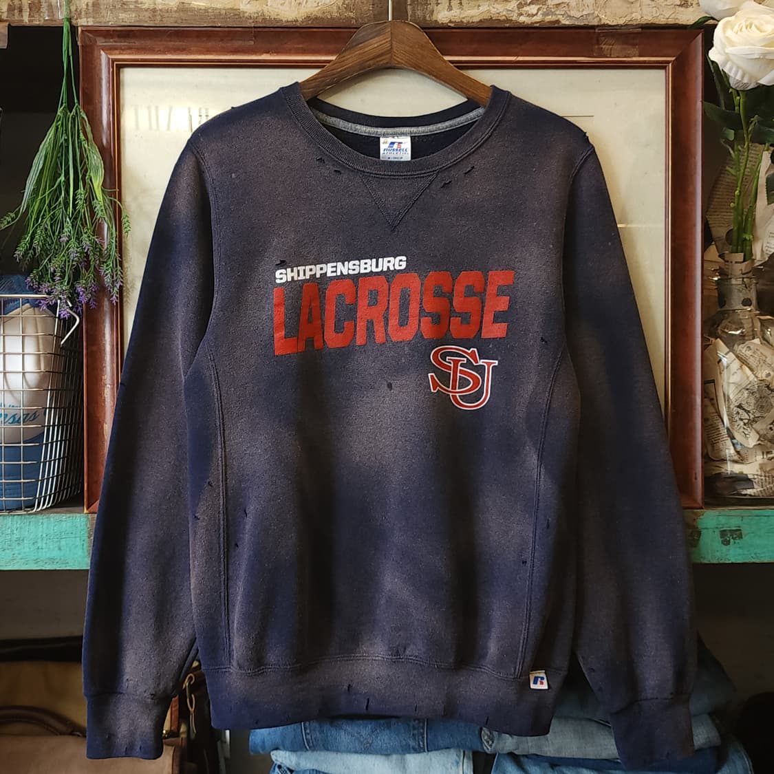 90s 러셀 빈티지 스웻셔츠 썬페이딩 네이비 그레이 s 상품이미지2