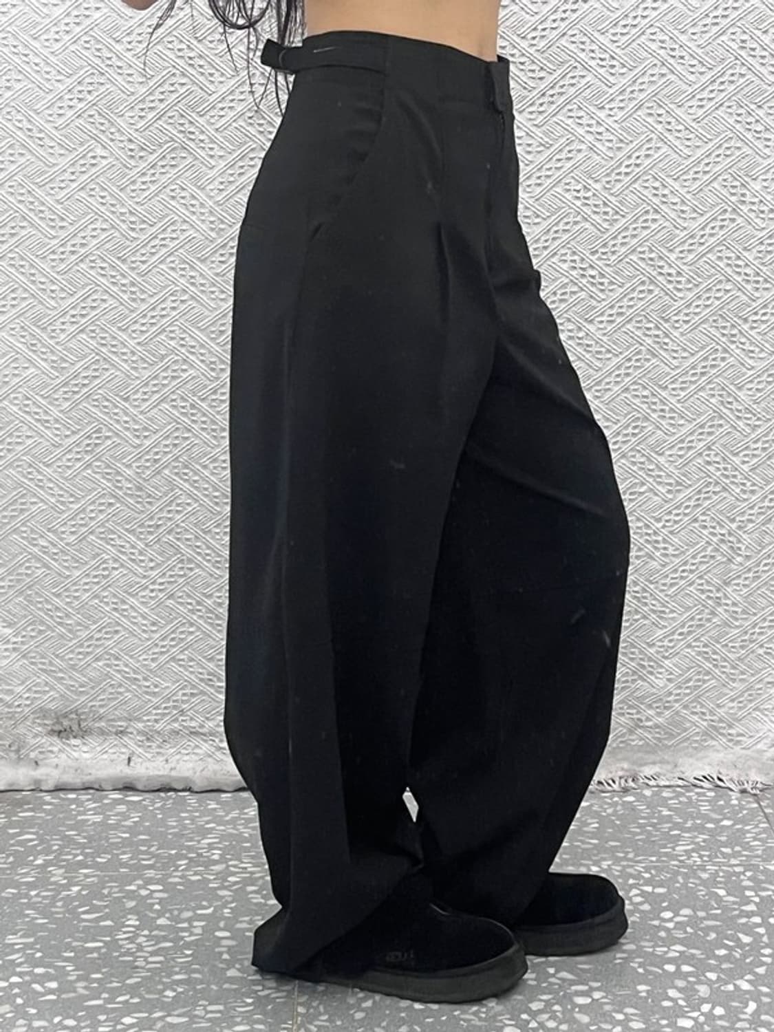 자라 모던 시크 빈티지 벨티드 와이드 슬랙스 바지 XS C10234 상품이미지1