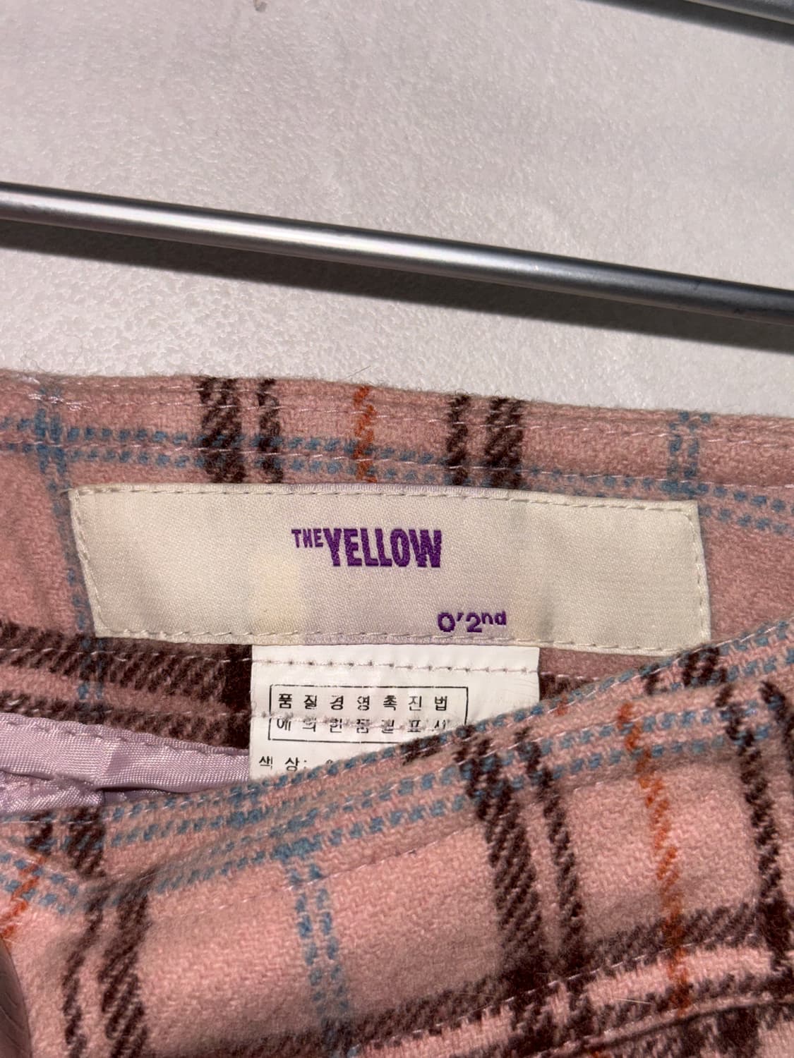 O’2ND baby pink wool check pants 상품이미지5