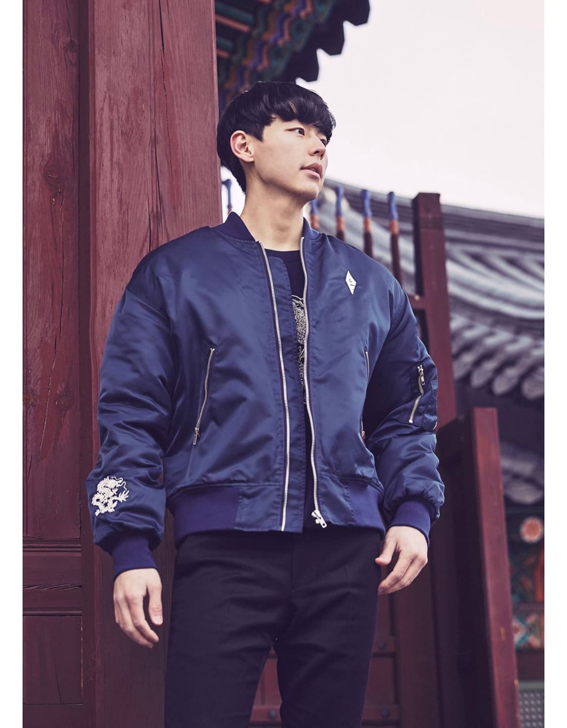 어바웃엠브로 곤룡포 오조룡 자수 세종항공점퍼 상품이미지1