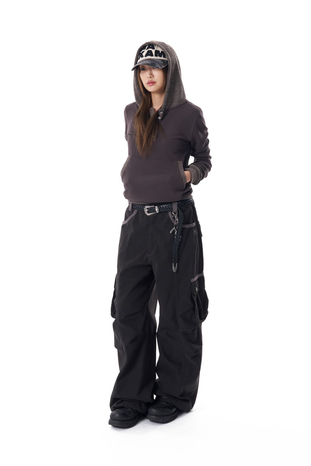 아캄 핀턱 카고팬츠 블랙 2사이즈 aakam 상품이미지2