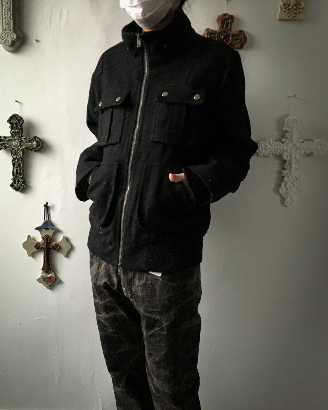 Pocket point woolen high neck jacket 상품이미지7