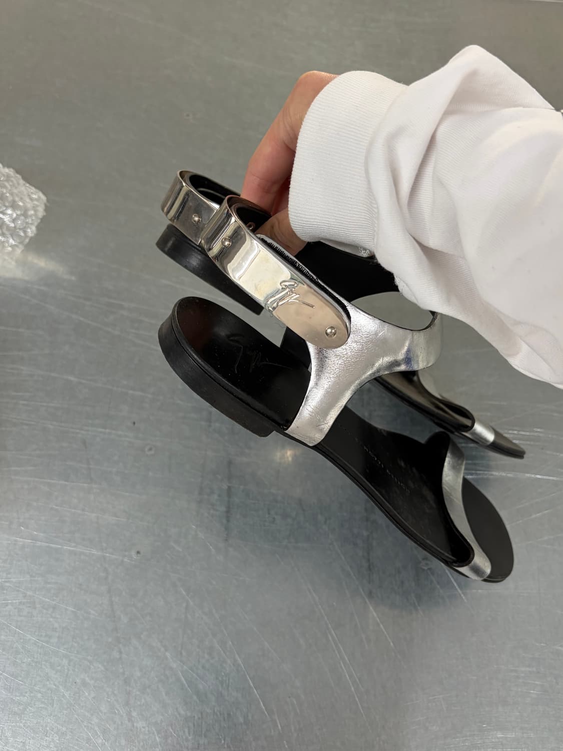 주세페 자노티 실버 샌들 36 (230mm) 상품이미지4