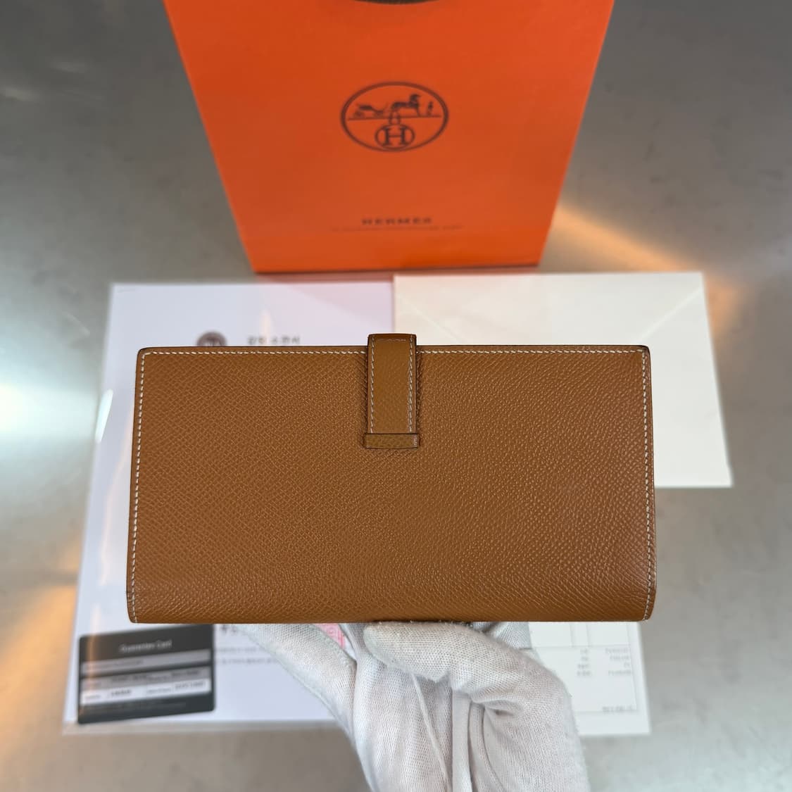 [리오브] 에르메스 베안 앱송 금장 하드웨어 골드 장지갑 상품이미지3