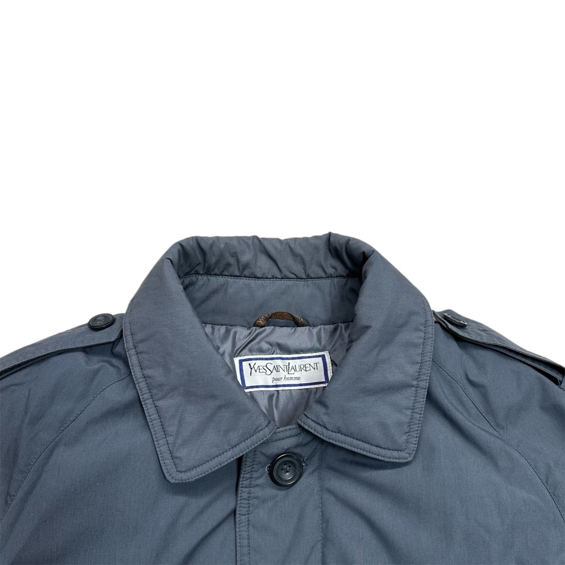 [M] 80s 입생로랑 구스다운 트렌치코트 상품이미지4