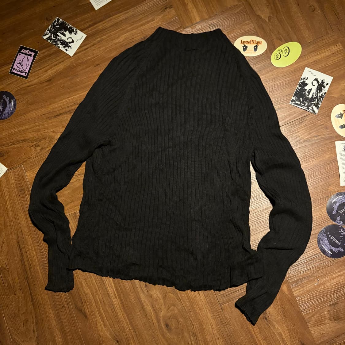 Armani exchange 넥 사이드 리리 집업 니트 블랙 상품이미지2