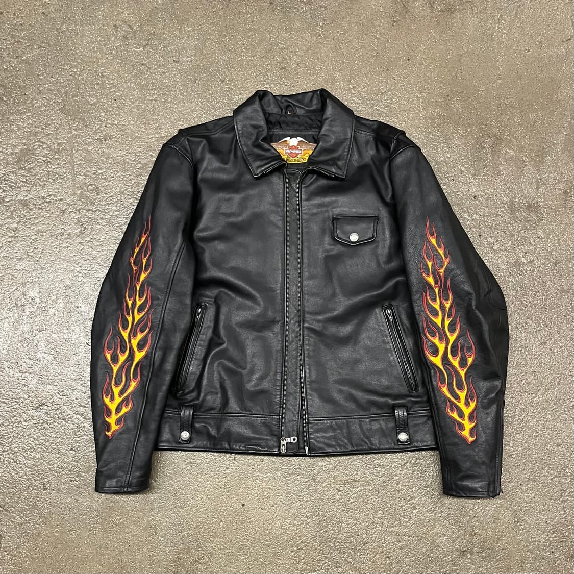 할리데이비슨 플레임 레더 자켓 (105-110) 상품이미지1