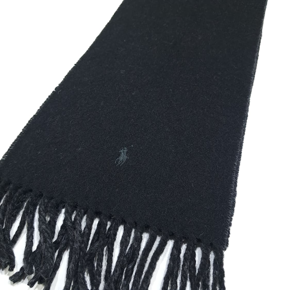MX563 폴로 90s 이태리판 램스울 양면 블랙차콜 머플러 목도리 상품이미지3