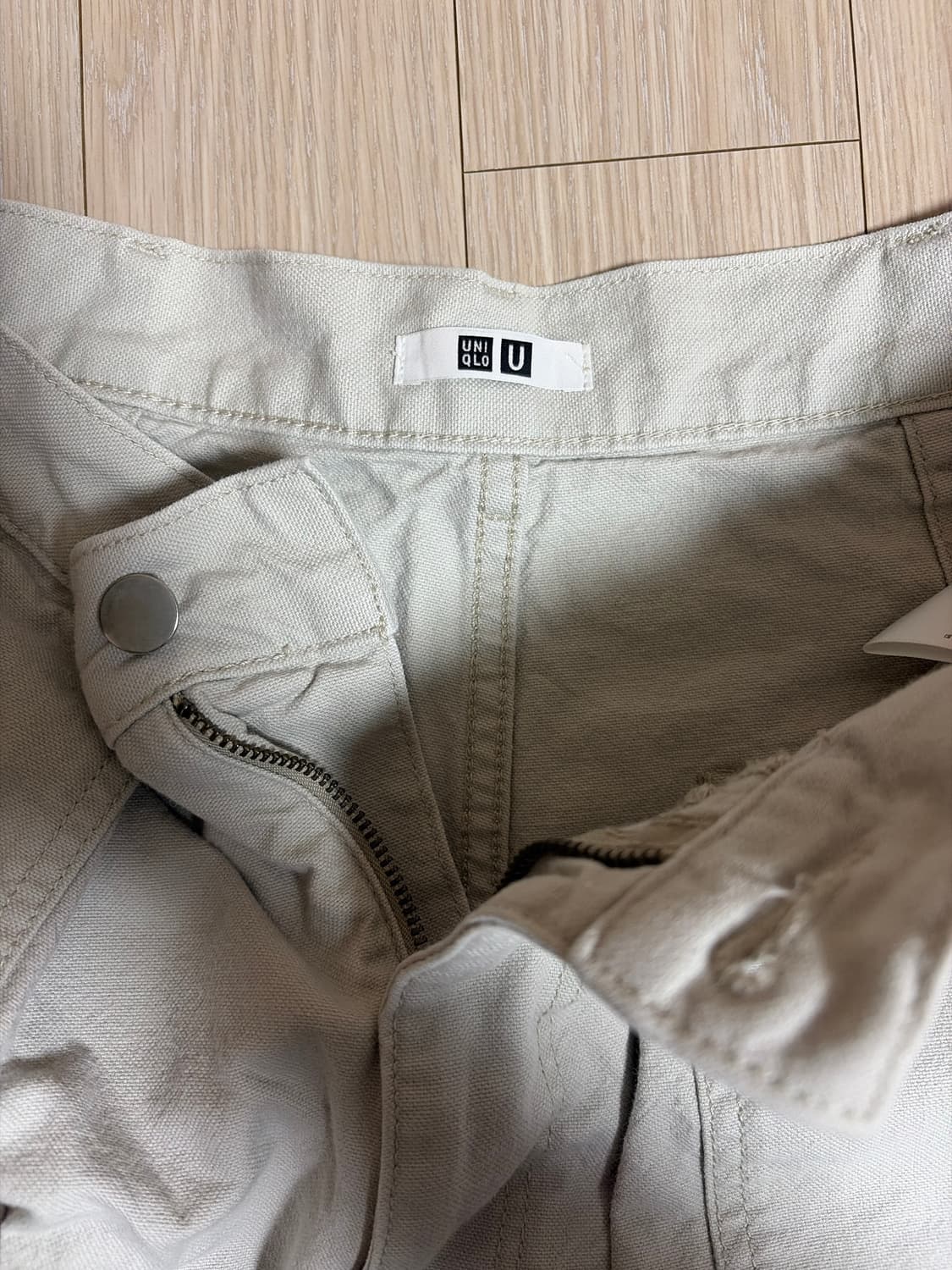 유니클로 U 와이드핏 베이커 팬츠 내츄럴 76 상품이미지4