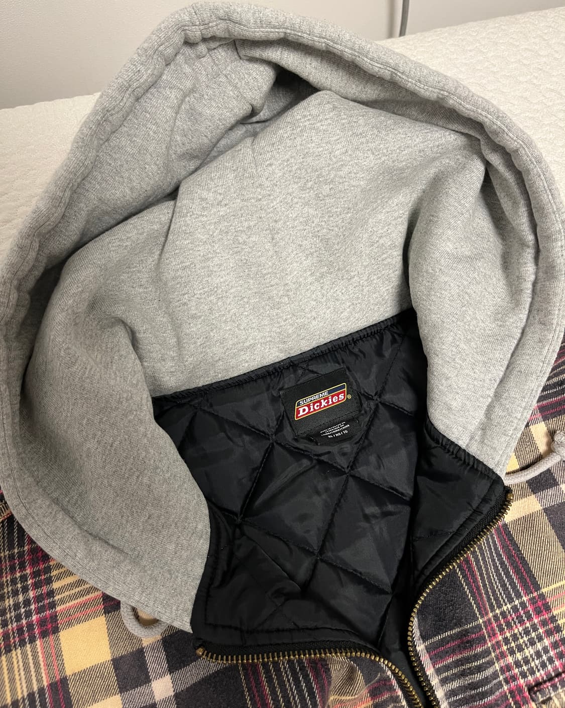 [XL] 슈프림 디키즈 플레이드 후드 집업 자켓 상품이미지6